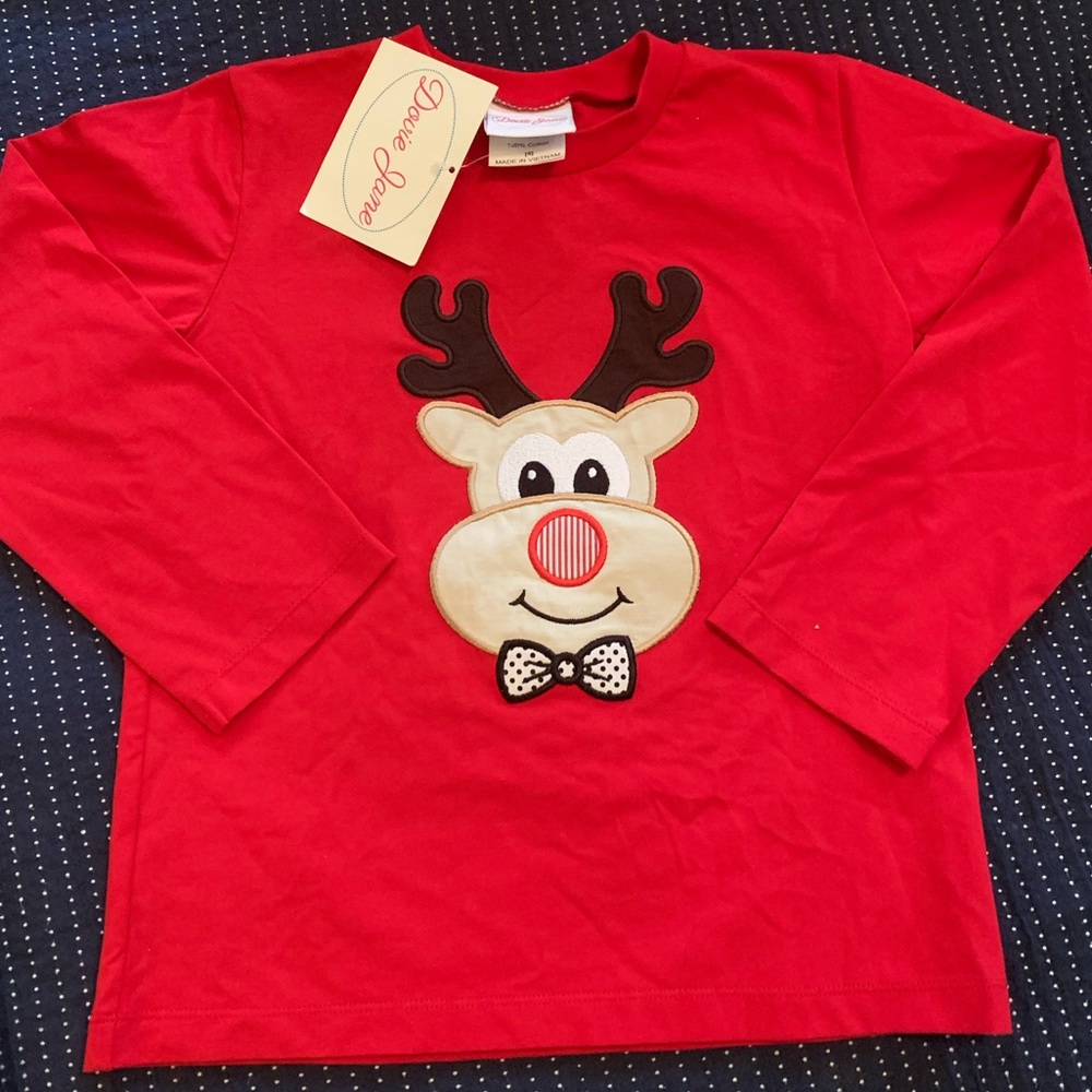 Christmas (Rudolph) red long-sleeved t-shirt size 5 NWT